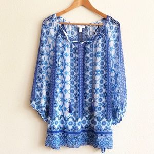 Charter Club Woman Bohemian Tunic Blouse 2X
